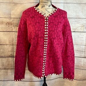 Vintage Nomadic Traders Cardigan Sweater Front Zipper Size Large Ramie/Cotton